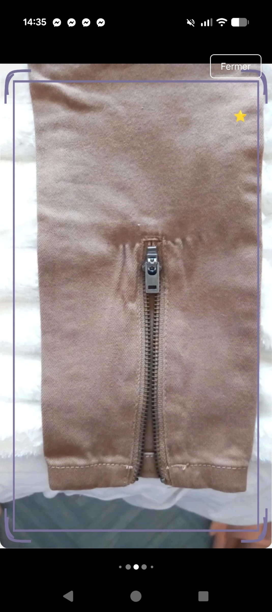 Pantalon slim marron/camel Jennyfer avec fermetures éclair aux chevilles - Taille 34 (XS) comme neuf – photo 4